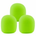 LEFXMOPHY SM58 Pop Filter，Mic Foam Replacement for Shure SM58 Vocal Microphone Windscreen, Green Noise-cancellation Windsock Cover 3-pack