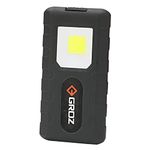 Groz Portable Pocket-Sized COB LED Flashlight with Magnetic Clip | 150 lumens, 3 Watts | Torch for Treks, Emergency Torch, Automobile Repairs, Camping, Hiking, etc.| LED/140