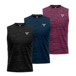 3 Pack Running Muscle Sleeveless Tank Top for Men Dry-Fit Workout Tops Shirts Training Bodybuilding Vests