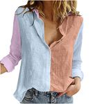 Women Tops Blouse Sale Printed Cotton Long Sleeve Tank Career Bloues Cardigan Tops Summer Shirt Elegant for Office Daily Clothing UK Size