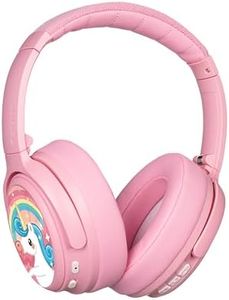 Onanoff Bluetooth Wireless Headphones for Kids BuddyPhones Cosmos Fun Pink with Microphone, Active Noise Cancelling, Maximum Volume Limiting Mode, Foldable Structure, Genuine Japanese Product