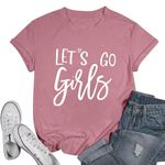 SUPEYA Lets Go Girls Shirt Women Concert Outfit Country Music Shirt Bridal Bachelorette Party Shirt Girls Vacation Tee Top Pink