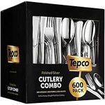 600 Plastic Silverware Set - Plastic Cutlery Set - Disposable - Flatware Set - 200 Forks - 200 Spoons - 200 Knives - Heavy Duty - Party Bulk - Silver