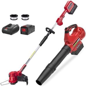 PowerSmart 40V Max Weed Eater and Cordless Leaf Blower Combo Kit with 4.0Ah Battery and Charger, String Trimmer and Weed Wacker 2-in-1 with Automated Feed Spool (PS76500C)