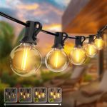 Kolpop Outdoor Festoon Light Mains Powered with 【Timer & Dimmable】 23M/76FT String Lights, 30+3 G40 LED Bulb with Shatterproof, Waterproof Garden Lights for Outside Pergola Patio Party