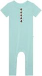 Posh Peanut Baby Romper with Snap Closure - Short Sleeve Baby Boy Outfits - Soft Viscose Baby Pajamas Made from Bamboo (Newborn/0-3 Months) Pastel Blue