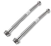 2 Pack Heavy Duty Durable Stainless Steel Corrugated Water Flex Connector with Extra Thick Washers for Water Heater and Water Softener (24x1 FIP)