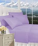 Celine Linen Luxury Silky-Soft 1500 Series Wrinkle-Free 4-Piece Bed Sheet Set, Deep Pocket up to 16 inch, California King, Lilac