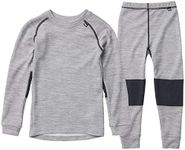 Helly Hansen Unisex-Child Hh LIFA Merino Wool 2-Layer Thermal Baselayer Set, 952 Grey Melange, Size 4