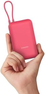 Xiaomi Pocket Power Bank 10000mAh 22.5W Fast Charging|Inbuilt Cable|Slim & Compact|Power Delivery|QC 3.0|Type-C Input & Output|3 Output Port|Maroon|Supports Android,Apple,Tablets,Earbuds,Watches