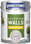 Johnstone’s – Exterior Smooth Masonry Paint – Subtle Stone – Up to 15 Years Protection – Weather & Dirt Resistant – 60m² Coverage Per Tin - Dry in 1-2 Hours – 5 L