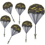 LLMSIX 6PCS Parachute Toy, Outdoor Hand Throw Flying Toy Men’s Camo Parachute Mini Parachutes with Paratroopers No Battery nor Assembly Required for Outdoor Play Gifts