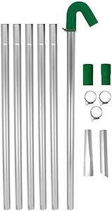 Gutter Vacuum Pole Kit 24ft Long Reach Drain Pipe Sucker Hoover Cleaning System 1.2m to 7.2m 51mm Pole Diameter 700g Per Tube Aluminium Tubing Nozzles Silicone Hose Adaptor U Bend Neck Jubilee Clips