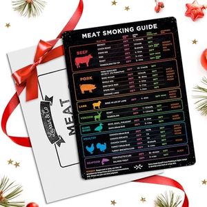 Levain & Co Meat Temperature Magnet & BBQ Smoker Guide - Smoker & Pellet Grill Accessories - Wood, Time, & Temp - BBQ Smoker Accessories - Grilling Gifts for Men