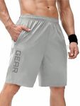 3Colors RGB Men's Outdoor Quick Dry Lightweight Sports Shorts Zipper Pockets-Gear (Medium, Grey)