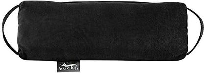 Bucky Baxter Lumbar Pillow, Ergonomic and Supportive, Filled With All Natural Buckwheat Hulls, Removable & Machine Washable Cover - Black