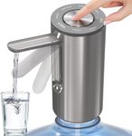 YISH Water Bottle Pump 5 Gallons: Water Dispenser Pump Portable with Foldable Water Outlet, Supports USB Charging, Automatic Water Dispenser with 2 Adapters, for Home, Kitchen, Office, Camping