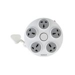 Havells Wheel Star 5X 5+1 Round Extension Board | Overload, Over Current & Over Voltage Protection | 1.5 Mtr Copper Wire | ISI Certified Wire & Plug | Universal 3 Pin 5 Sockets | LED Indicator | Home & Office Use