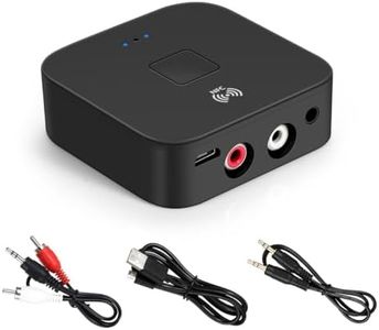 Bluetooth Receiver for Home Stereo RCA, 3.5mm AUX Wireless Audio Adapter for Home and Car Stereo System,NFC-Enabled