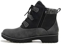 JBU by Jambu Women's Stone Ankle Boot, Black/Charcoal, 9