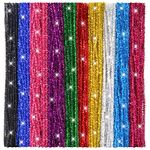 TOAOB 400pcs Glitter Pipe Cleaners 10 Colors Metallic Pipe Cleaners Craft Supplies 6mm x 12 Inch Chenille Stems Pipe Cleaners for Art DIY Crafts Decorations