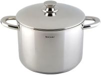 Wecook! Stainless Steel Saucepan with Lid and Integrated Measuring Scale, Diameter 22 cm, Capacity of 6 Litres, Compatible with All Heat Sources Including Induction