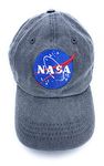 Aeisage NASA Hat Vintage Baseball Cap NASA Logo Cotton Caps for Men Dad Hat Washed Cotton Hats for Women, Black, Medium