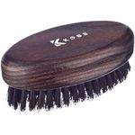 Kobe Palm Men's Military Style Boar Bristle Hair Brush/Beard Brush - Hand Sized Beard Brush for Men - Perfect for Beard Care - Works Well With Beard Oils (Dark Ash)