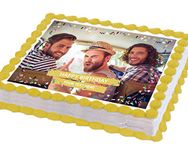 Cakeshop 10 x 7" (257 x 181mm) Landscape Rectangle Happy Birthday Celebration Photo Upload Custom Personalised Edible Photo Cake Toppers Decorations - Precut Premium Icing Paper