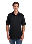 Jerzees Men's SpotShield Stain Resistant Polo Shirts (Short & Long Sleeve), Short Sleeve - Black, 3X-Large