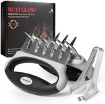 Meat Shredder Claws Set – Contains 2-Pack Bear Claws and 1 Meat Tong – Stainless Steel Shredding Claws for Pulled Pork, Chicken, Brisket – Professional BBQ Accessories Meat Shredder Tool - (Black)