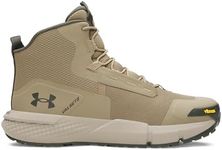 Under Armour Men's Charged Valsetz Mid, Lightweight Men's Boots with Pull Loops for Easy On-Off, Outdoor Boots with Shock-Absorbing Footbeds,Bayou / Timberwolf Taupe / Baroque Green,9