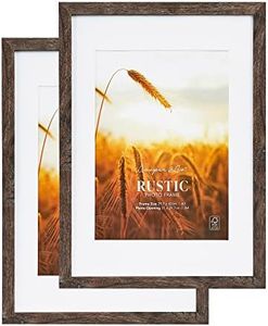 Cooper & Co. Set Of 2 29.7cmx42 Matt to 21x29.7cm Natural Premium Rustic Wooden Photo Frame