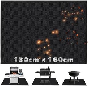 WOCVRYY Tapis de Protection 130x160cm Tapis Barbecue Sol D'extérieur Tapis de Gril Anti Feu BBQ Tapis Réutilisable Facile à Nettoyer Étanche Tapis de Foyer pour Pelouse Patio