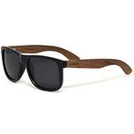 Walnut Wood Square Sunglasses For Men and Women with Black Polarized Lenses GOWOOD