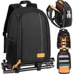 TARION Camera Backpack, Photography Backpack with Large Capacity, Padded Insert, 15'' Laptop Compartment, Professional Waterproof Camera Bag for DSLR SLR Canon Nikon Fuji Sony Cameras (Black)