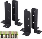 VANROUG 4Pcs Adjustable Wood Fence Pergola Post Base Brackets kit Fit 1.5x1.5,2x2,2x4,4x4 Post,Heavy Duty Fence Post Holder/Support Base for Deck Railing Mailbox