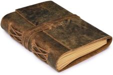 Lined Paper Leather Bound Journal-260 Pages, Rustic Brown, 8 X 6 Inches (A5) - Book of Shadows - Writing Notebook, Daily Notepad, Travel Diary For Women/Men- By Leather Village