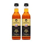 Shree Aanantam Wood Pressed Flaxseed Oil - 2x1 Litre | Bottle | Kolhu/Kacchi Ghani/Chekku | Natural | Chemical-Free | Cold Pressed Flaxseed Oil for Cooking | Alsi Ka Tel | High in Omega