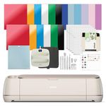 Cricut Maker 4 - Smart Cutting Machine (Seashell) | Engagement Plus Bundle - Includes EasyPress 3 Heat Press (9x9) + Mat, Tote Bag, Material Samplers, Machine Mat, Pens, Tools, & 25 Digital Images