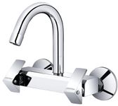 Plantex Pure Brass Sink Mixer Tap for Kitchen with 360° Swivel Spout/Hot & Cold Mixer Tap with Brass Wall Flange & Teflon Tape-7 Year Warranty