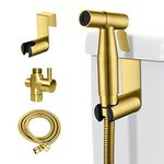 LOSCHEN Bidet Sprayer kit for Toilet, Hand Held Sprayer Shattaf Toilet Attachment Stainless Steel for Pet Bath/Personal Hygiene/Bathroom, Easy to Install (Gold)