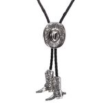 HUABOLA CALYN Western 3D Cowboy Hat bolo tie- Fashion Vintage Cowboy Knight Boots Bola tie Necktie for Men, 1# Gray, one