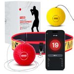 YMX BOXING Reflex Ball on String | Fight Ball Headband | Funny Hand Eye Coordination Training Gear for Boxing, Kickboxing, Muay Thai, MMA | Two Reaction Balls for Kids and Pro Boxer | Gift Idea 2019
