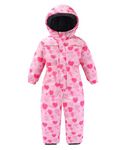 Hiheart Girls One Piece Snowsuit Waterproof Ski Snowboard Coverall Pink Heart 5T