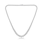 Classic Diamond Tennis Necklace For Women and Men, 18K White Gold Plated Sparkling 4mm Round Cut Cubic Zirconia Chain (22 inches, spring clasp chian)