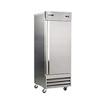 Peak Cold Single Door REFRIGERATOR; Commercial Reach In Stainless Steel, White Interior; 23 Cubic Ft, 29" Wide