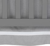 Lambs & Ivy Signature Gray Linen with White Trim 4-Sided Crib Skirt