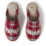 Dearfoams Men's Papa Bear Slipper, Red/Blue Plaid, Large UK