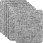 Azobur Coarse Linen Repair Patches, 6 Piece Self-Adhesive Linen Fabric Patches, Multi Color, Can be Used for Linen Sofa Repair and Linen Clothes Repair, Quick Fix Sofa.(Dark Gray)